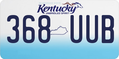 KY license plate 368UUB