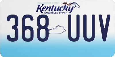 KY license plate 368UUV