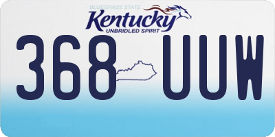 KY license plate 368UUW
