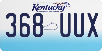 KY license plate 368UUX