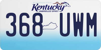 KY license plate 368UWM