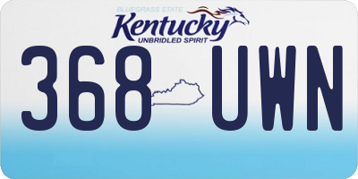 KY license plate 368UWN