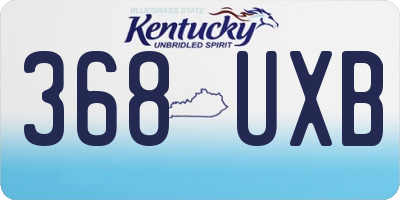 KY license plate 368UXB