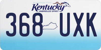KY license plate 368UXK