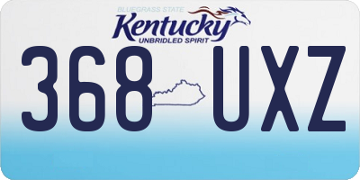 KY license plate 368UXZ