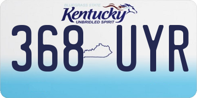 KY license plate 368UYR