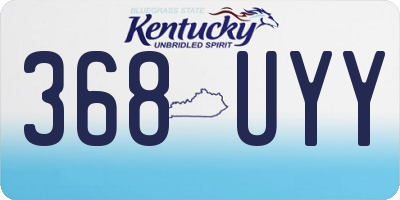KY license plate 368UYY