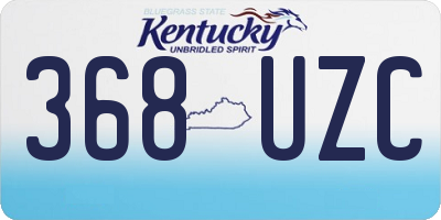 KY license plate 368UZC