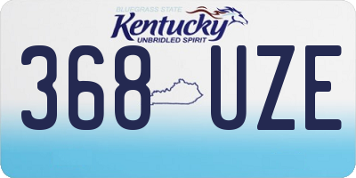 KY license plate 368UZE