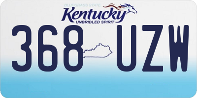 KY license plate 368UZW