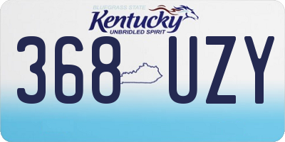 KY license plate 368UZY
