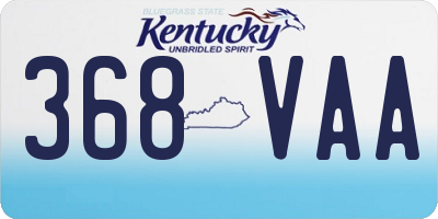 KY license plate 368VAA