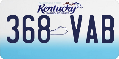 KY license plate 368VAB