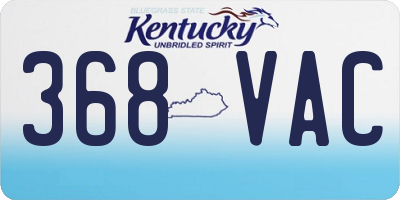 KY license plate 368VAC