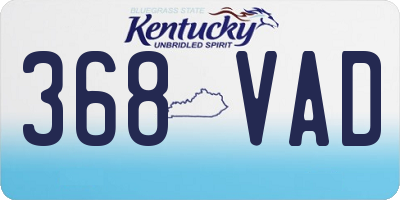 KY license plate 368VAD