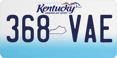 KY license plate 368VAE