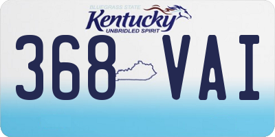 KY license plate 368VAI