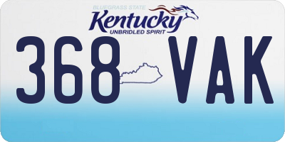 KY license plate 368VAK