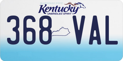 KY license plate 368VAL