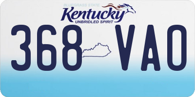 KY license plate 368VAO