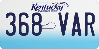 KY license plate 368VAR