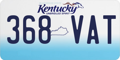 KY license plate 368VAT
