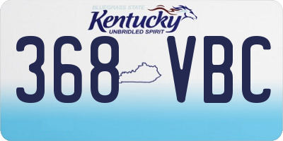 KY license plate 368VBC