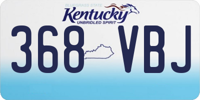 KY license plate 368VBJ