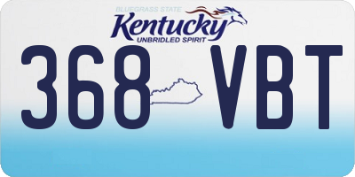 KY license plate 368VBT