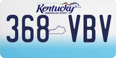 KY license plate 368VBV
