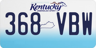 KY license plate 368VBW