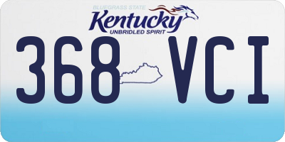KY license plate 368VCI