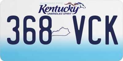 KY license plate 368VCK