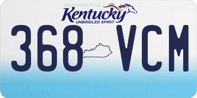 KY license plate 368VCM