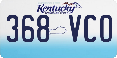 KY license plate 368VCO