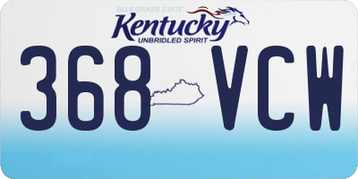 KY license plate 368VCW