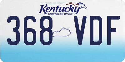 KY license plate 368VDF
