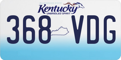 KY license plate 368VDG