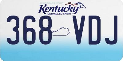KY license plate 368VDJ
