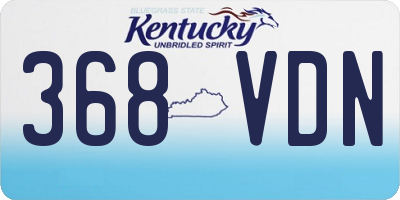 KY license plate 368VDN