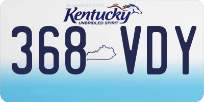 KY license plate 368VDY