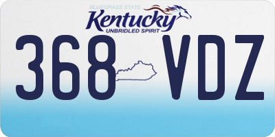 KY license plate 368VDZ