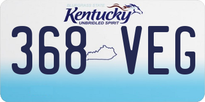 KY license plate 368VEG