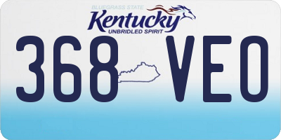KY license plate 368VEO
