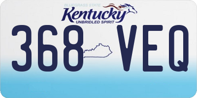KY license plate 368VEQ