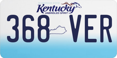 KY license plate 368VER