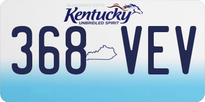 KY license plate 368VEV