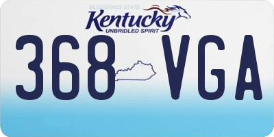 KY license plate 368VGA