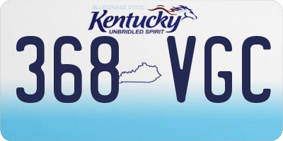 KY license plate 368VGC