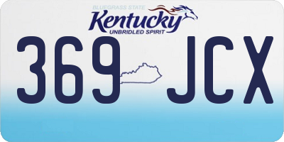 KY license plate 369JCX